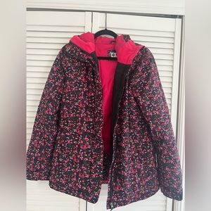 Roxy multicolored hooded snowboarding jacket